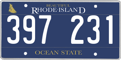 RI license plate 397231