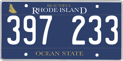 RI license plate 397233