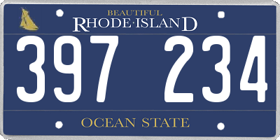 RI license plate 397234