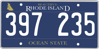RI license plate 397235