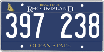 RI license plate 397238