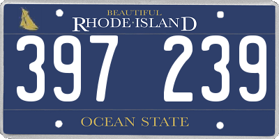 RI license plate 397239