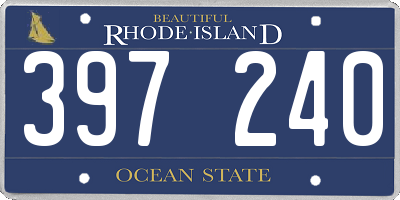 RI license plate 397240