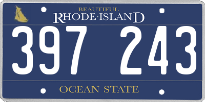 RI license plate 397243