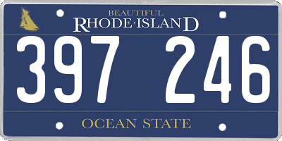 RI license plate 397246