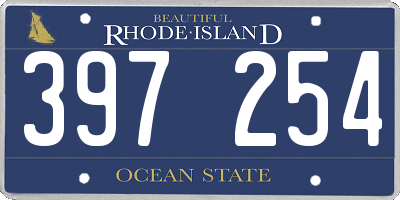RI license plate 397254