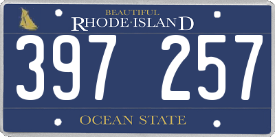 RI license plate 397257