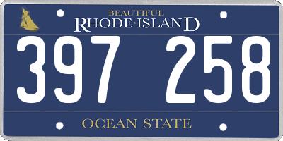 RI license plate 397258