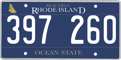 RI license plate 397260