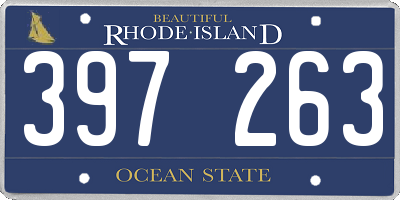 RI license plate 397263