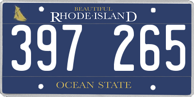 RI license plate 397265