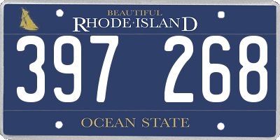 RI license plate 397268