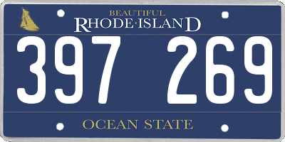 RI license plate 397269
