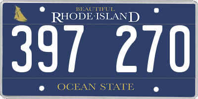 RI license plate 397270