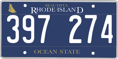 RI license plate 397274