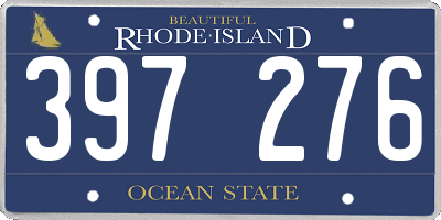 RI license plate 397276