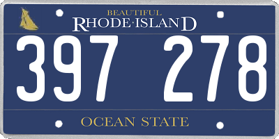 RI license plate 397278
