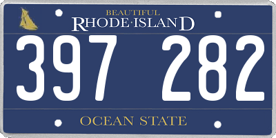 RI license plate 397282