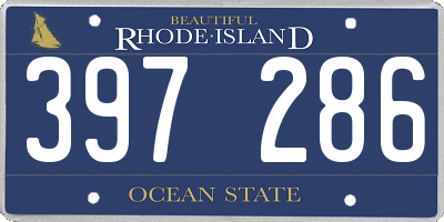 RI license plate 397286