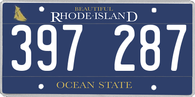 RI license plate 397287