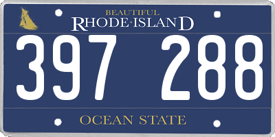 RI license plate 397288