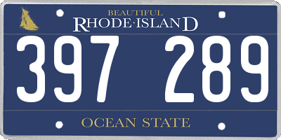 RI license plate 397289