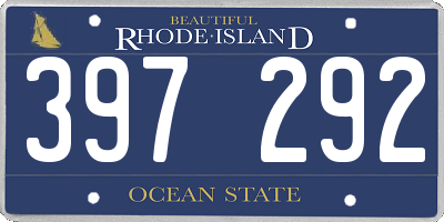 RI license plate 397292