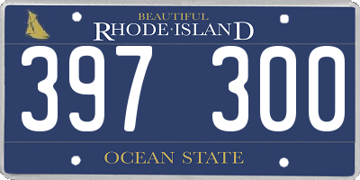 RI license plate 397300