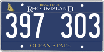 RI license plate 397303