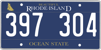 RI license plate 397304