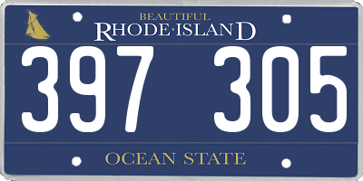 RI license plate 397305