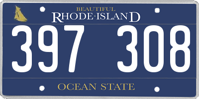 RI license plate 397308