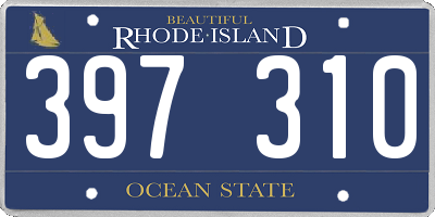 RI license plate 397310