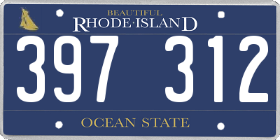 RI license plate 397312