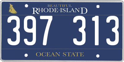 RI license plate 397313