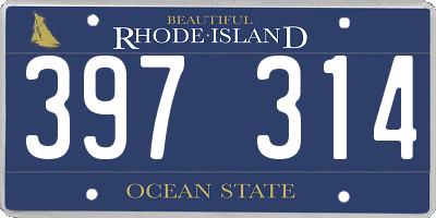 RI license plate 397314