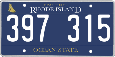 RI license plate 397315