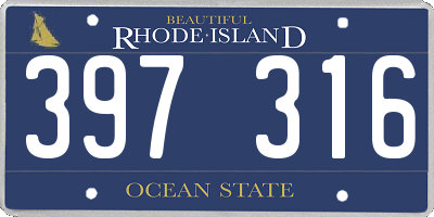RI license plate 397316