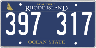 RI license plate 397317