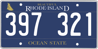 RI license plate 397321