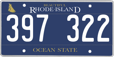 RI license plate 397322