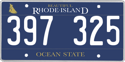 RI license plate 397325