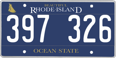 RI license plate 397326