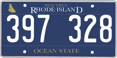 RI license plate 397328