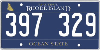 RI license plate 397329