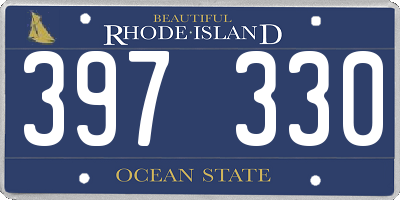 RI license plate 397330