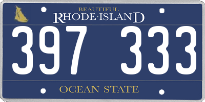 RI license plate 397333