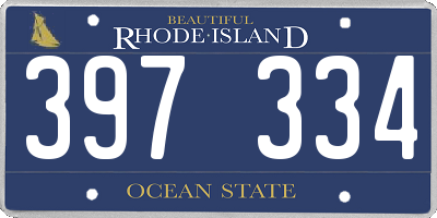 RI license plate 397334