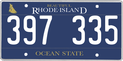 RI license plate 397335