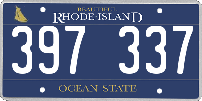 RI license plate 397337